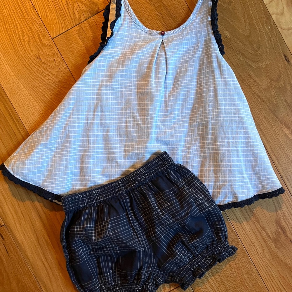 Well Dressed Wolf Size 3 Navy Plaid Tunic Set
